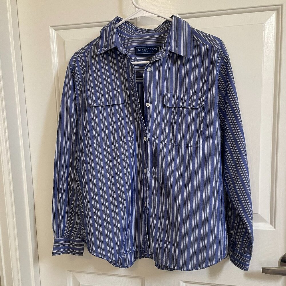 100% Cotton Button Down Blouse Petites